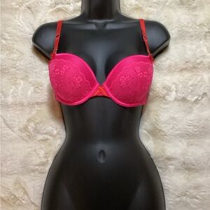 Elegant Pink Lace Bra